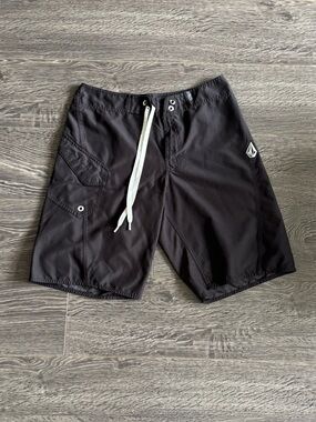 Volcom Black Boardshorts with White Drawcord
